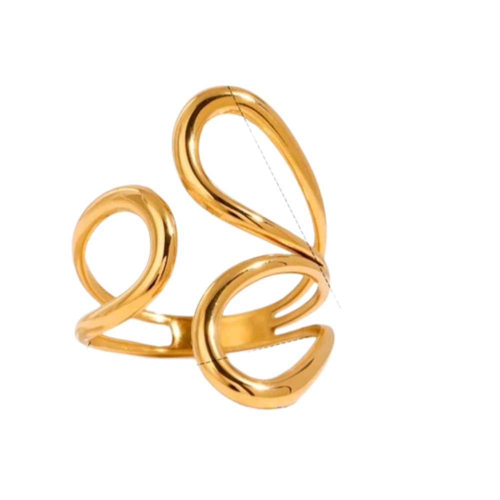 Statement Ring Gold Tone Open Design Fashion‎ Cocktail Ring Band Jewelry
